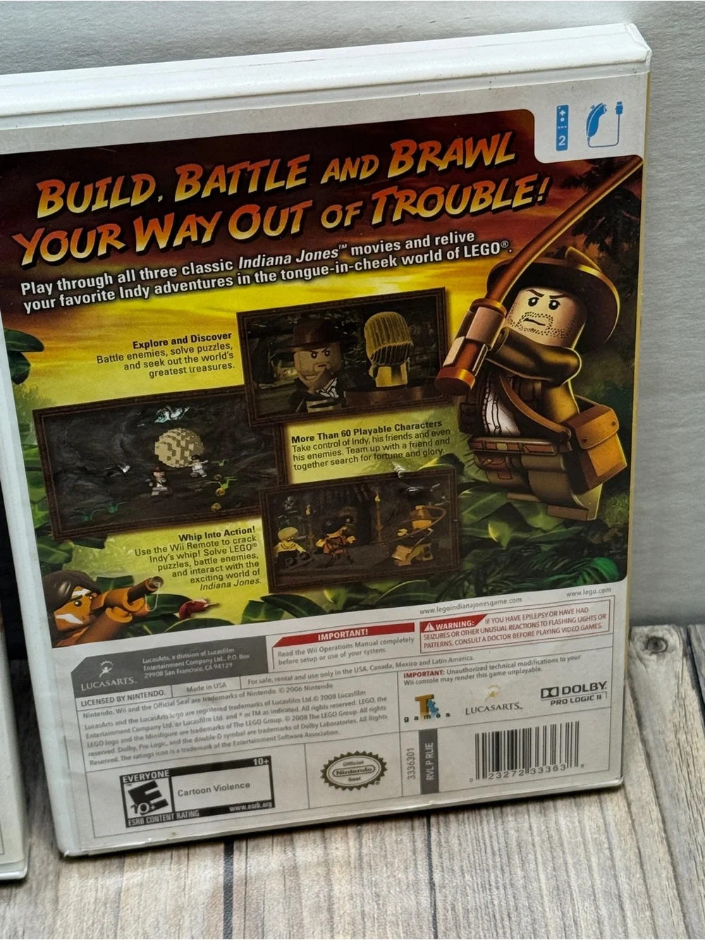 Lot of 2 Wii Nintendo Games Wii PLAY, Lego Indiana Jones The Original Adventure